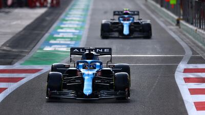 Alpine's Fernando Alonso in action during practice. Reuters