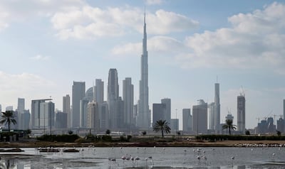 The Ras Al Khor Wildlife Sanctuary with the Burj Khalifa in the background. EPA