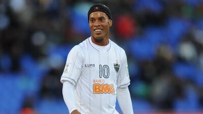 No 5 Athlete: Ronaldinho, footballer, Queretaro FC. Country: Brazil. League: Liga MX. Twitter: @10Ronaldinho, 11.1 million followers. (Photo: Steve Bardens / Getty Images)