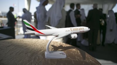 Emirates SkyCargo currently uses cargo hold capacity in Emirates’ fleet of more than 240 aircraft, including 15 freighters – 13 Boeing 777-Fs and two B747-400ERFs – and provides air cargo services to more than 145 destinations around the world. Reem Mohammed / The National