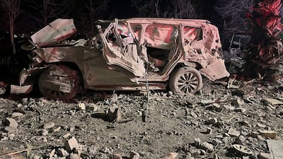 The aftermath of a missile attack by Iran's Islamic Revolutionary Guard Corps on Erbil, the capital of Iraq's autonomous Kurdish region. AFP