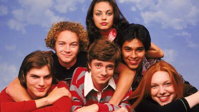 Mila Kunis, Ashton Kutcher, Danny Masterson, Topher Grace, Laura Prepon and Wilmer Valderrama in 'That '70s Show'. Photo: Fox