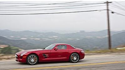 Jay Leno takes to the road in the new SLS AMG from Mercedes.