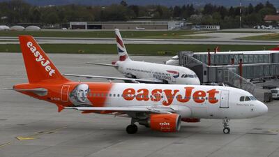 An easyJet aircraft at Cointrin airport in Geneva, Switzerland. The UK budget carrier is facing revenue headwinds. Denis Balibouse/Reuters