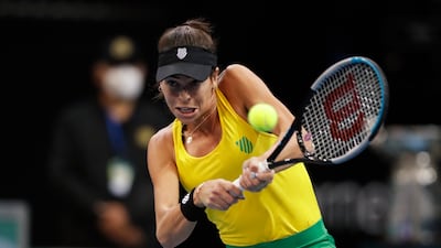 Ajla Tomljanovic competes for Australia during the 2021 Billie Jean King Cup. Reuters