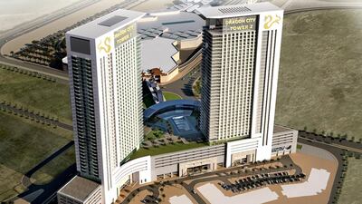 Dragon City Towers. Dragon Mart – already the largest Chinese trading hub outside mainland China – is to be transformed into a giant retail, residential and leisure destination, called Dragon City, with a new, 6.5 million sq ft extension. The expansion includes a 2.2 million sq ft retail component with nearly 1.3 million sq ft of leasable space including a showroom-style area for events and exhibitions, as well as a car park with over 6,200 spaces. The new Dragon Mart extension also has a two-tower residential component with 1,120 one and two bedroom apartments, and a separate, 250-room hotel. This new expansion project complements the existing, 2.95 million sq ft Dragon Mart extension which includes a mall, car park and hotel. Dragon City will eventually span 11 million sq ft. Courtesy Nakheel