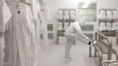 The Globalfoundries plant, above, in Dresden, Germany, is highly sophisticated. However, the company’s new plant being built in New York will feature cutting-edge technology.