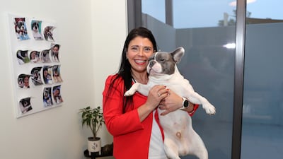 Ms Solmaz shares the villa with her four-year-old French bulldog, Bruno