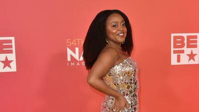 Quinta Brunson in a metallic Dundas creation. AP Photo