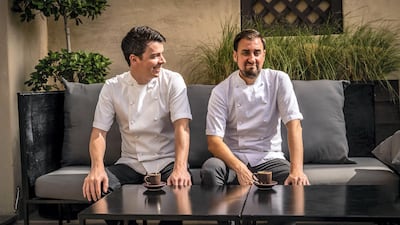 Scott Price, left, and Nick Alvis, founders of folly by Nick and Scott, are close friends as well as business partners. Courtesy folly