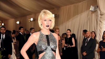 Taylor Swift in Louis Vuitton at the 2016 Met Gala. WireImage