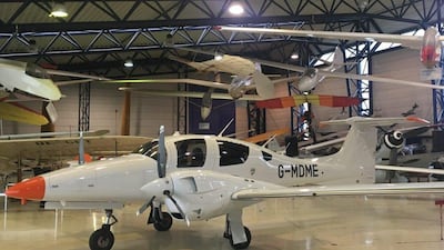 The crashed aircraft was a DA42 model, manufactured by Chinese company Diamond Aircraft Industries, based in Austria. Image Dubai Media Office via Twitter