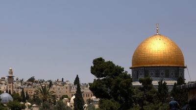 A view of the Dome of the Rock in Al Aqsa Mosque compound. EPA