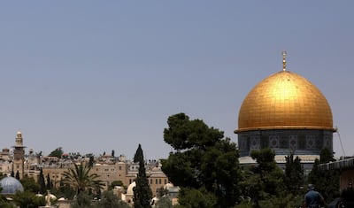 A view of the Dome of the Rock in Al Aqsa Mosque compound. EPA