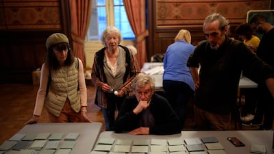 Ballots for the first round of the presidential election are counted in Marseille, southern France. AP
