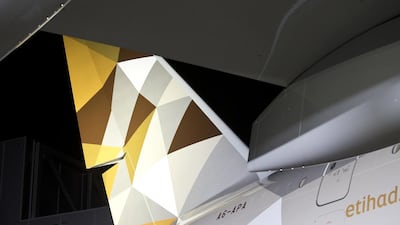 The new Etihad design on an Airbus A380 in Hamburg, Northern Germany. Roland Magunia for The National