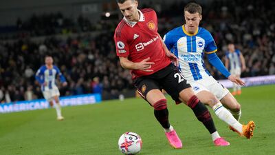 Diogo Dalot 7: Played at left-back away from his natural position and lost the ball after 54 minutes to set up Mitoma. Booked. Then he got the ball caught under his feet. All inside six minutes. Atrocious ball saw him concede possession and an attack break down on 71. AP