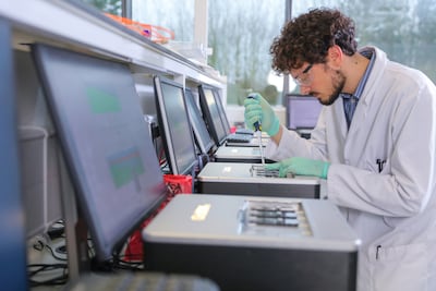 A scientist at Oxford Nanopore lab. Abu Dhabi’s International Holdings Company has invested £39m in the British genomics firm. Photo: Oxford Nanopore