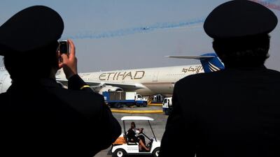 Pilots from airberlin, Alitalia, Jet Airways, City Liner, Darwin Airline and Niki will be given the opportunity to fly Boeing 787 Dreamliner and Airbus A380 aircraft. Paulo Vecina / The National