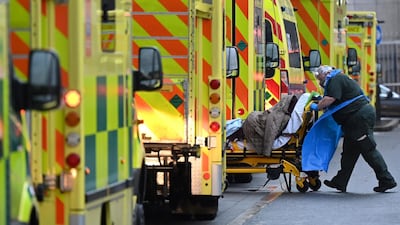 Ambulances outside the Royal London Hospital in east London. AFP.