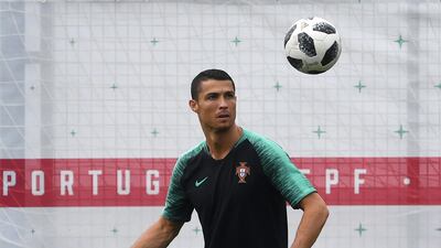 Portugal forward Cristiano Ronaldo attends a training session at the team's base in Kratovo, outside Moscow, on June 19, 2018, on the eve of the Russia 2018 World Cup Group B football match between Portugal and Morocco. Francisco Leong / AFP
