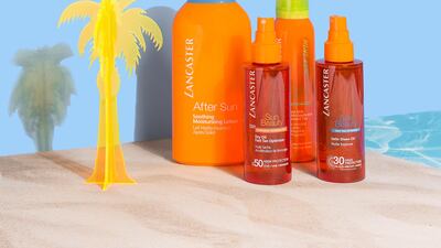 Lancaster sun products, starting at Dh120, are available at the Sun Shop. Courtesy Harvey Nichols – Dubai