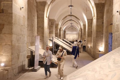 Artefacts returned by France are displayed at the Throne Hall inside Damascus Citadel during the Summer of Syria Family Festival in August. AFP