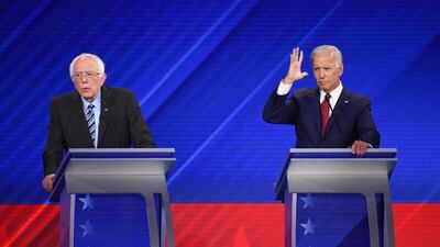 Bernie Sanders, left, and Joe Biden. AFP