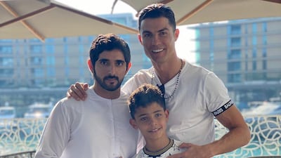 Sheikh Hamdan bin Mohammed, Crown Prince of Dubai, spent time with Cristiano Ronaldo and his son, Cristiano Jr, when the sports star was in Dubai over his Christmas break. Instagram/Cristiano Ronaldo