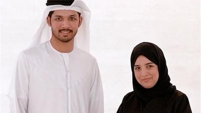 Emirati siblings Bader, left, and Shooq Almaskari will be the Emirati sign language tour guides at the Zayed National Museum. Photo: Zayed National Museum