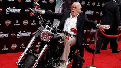 Stan Lee arrives at the premiere of "The Avengers" in Los Angeles, in 2012