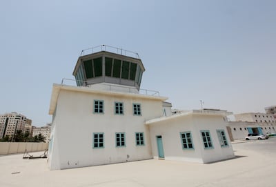 The old Sharjah airport tower at Al Mahatta Museum in Sharjah. Paulo Vecina / The National