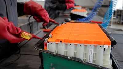 A used Lithium-ion car battery. Wolfgang Rattay/Reuters