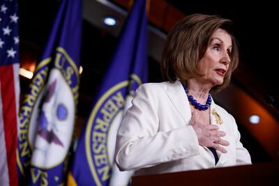 Nancy Pelosi, speaker of the US House of Representatives, and her fellow Democrats may be rushing to have the articles of impeachment drafted. EPA