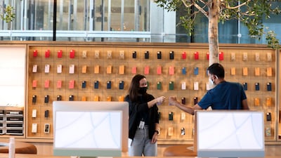 The store sells colourful accessories to match its many devices