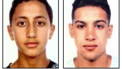 Two of the terrorists who attacked locals and tourists in Spain. EPA/Spanish Polic