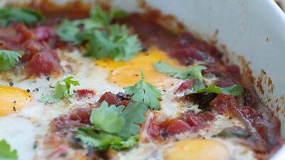 Tomato baked eggs. Courtesy Scott Price