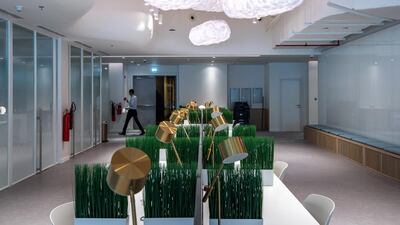 An open desk work station.