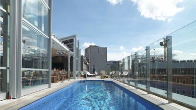 LIDO at The Curtain hotel in London, UK: one-off property in a converted warehouse, created by New York hotelier Michael Achenbaum, this one-off hotel on Curtain Road has 120 rooms, three restaurants, a live music venue, member’s club and a Moroccan-inspired rooftop pool and lounge. Rooms start from £295 (Dh1,414) per night including taxes. Photo by Adrian Houston