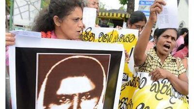 Sri Lankan activists protest in Colombo after Rizana Nafeek, a domestic worker, was executed in Saudi Arabia. A new study has brought to light the hardship many domestic workers face in the Gulf. Ishara S Kodikara / AFP