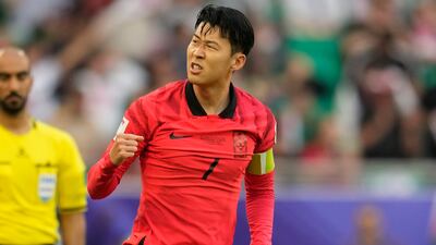South Korea's Son Heung-min after scoring a penalty. AP