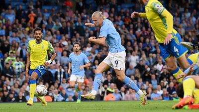 Erling Haaland scores City's second goal. Getty