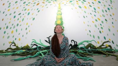 Alonsa Guevara's Counting Leaves exhibition at the Tashkeel concludes on April 26. Pawan Singh / The National