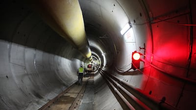 The Dh5.5bn sewage tunnel project is due to be completed later this year. Delores Johnson / The National
