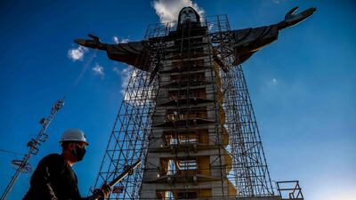 Construction on the Christ statue began in 2019 and is expected to be completed by the end of the year. AFP