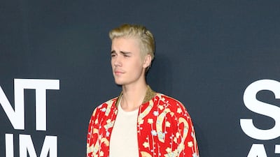 In Saint Laurent for the Saint Laurent fashion show at the Palladium in Los Angeles, on February 10, 2016. EPA