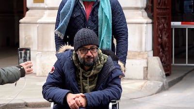 Mr Beheshti on day 62 of his hunger strike across the road from the British Foreign Office. Victoria Pertusa / The National