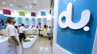 Du is expanding its retail network, including adding outlets in Abu Dhabi as it gears up to compete with Etisalat on home services. Sarah Dea / The National
