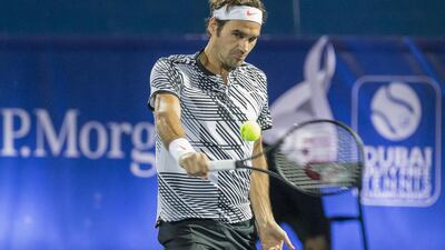 Roger Federer on his way to victory over Benoit Paire. Antonie Robertson / The National