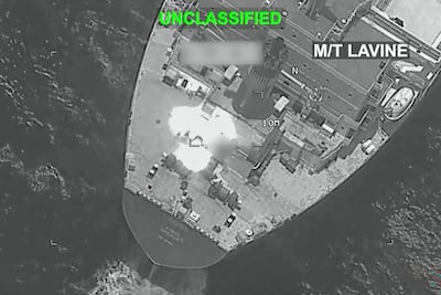 US military footage shows the naval blockade being enforced against Iran. AFP